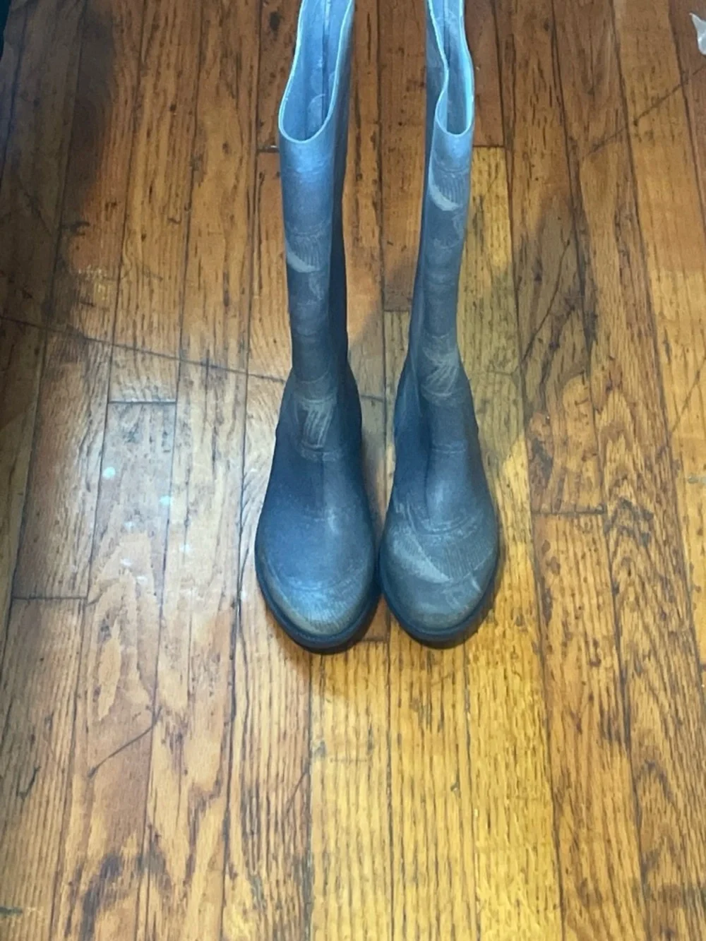 TOP Moda Gray Tall Rubber Rain Boots